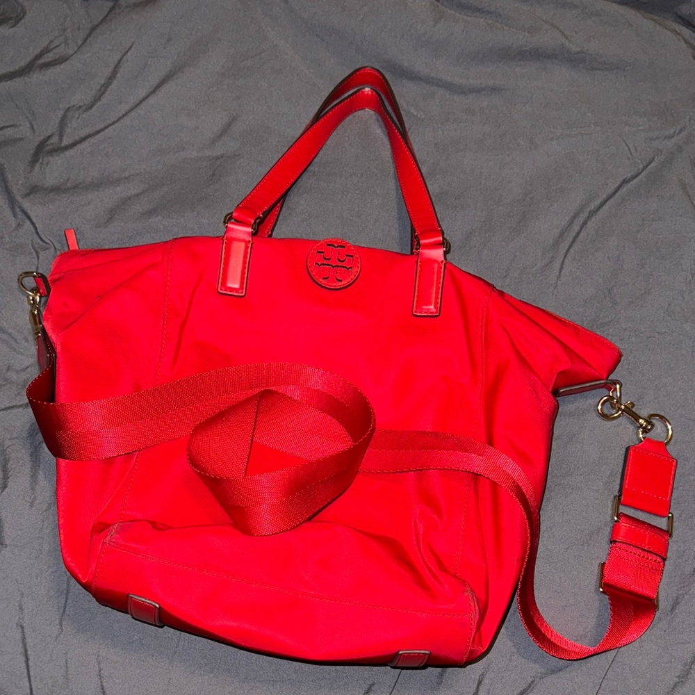 Red Tory Burch Tote Bag